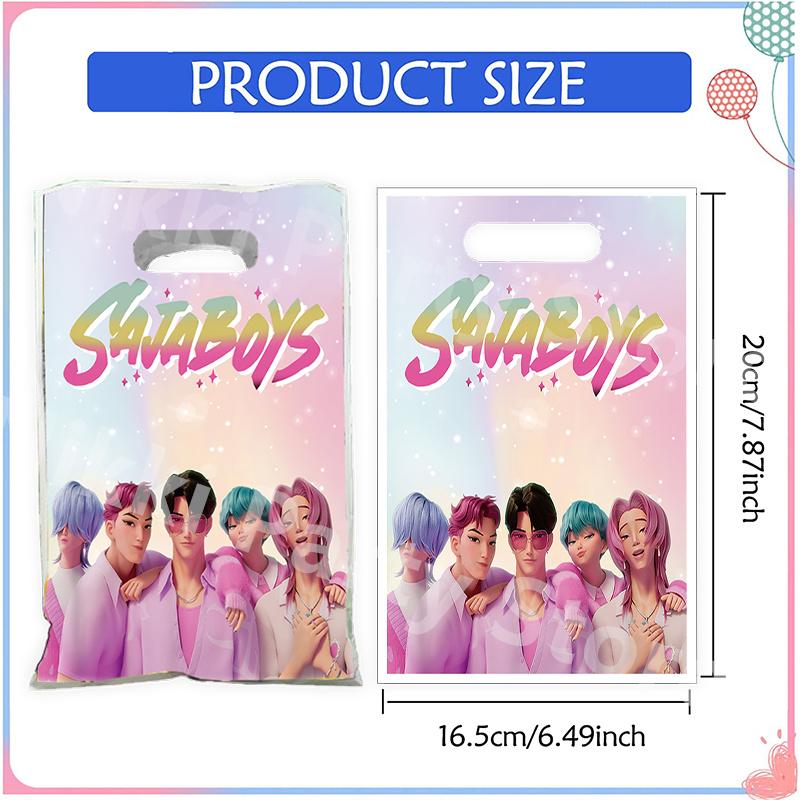 Sacos de Festa Caçadores de Demônios Kpop 16,5*25cm Sajaboys Saco de Doces Saco Surpresa Suprimentos de Festa de Aniversário Decorações Presente para Menina Lembrancinhas de Festa