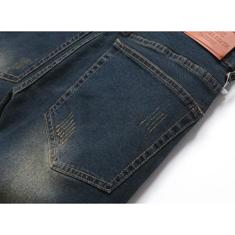 2024 European And American Slim Fit Jeans, Personalized Stretch, Polished White, Retro Jeans, Trendy Men'S Pants