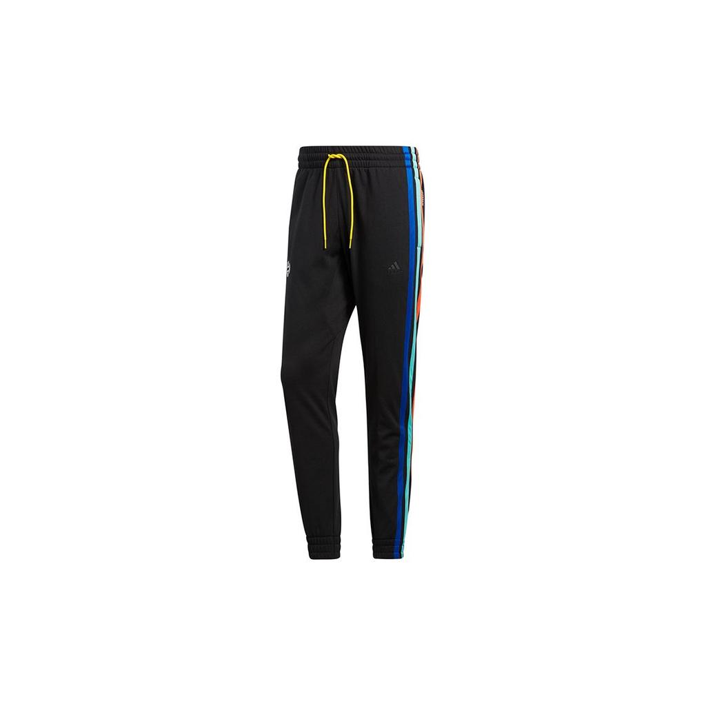 Adidas Harden Fleece Basketball Joggers with Eye-Catching 3-Stripes Men Bottoms Black GP8111