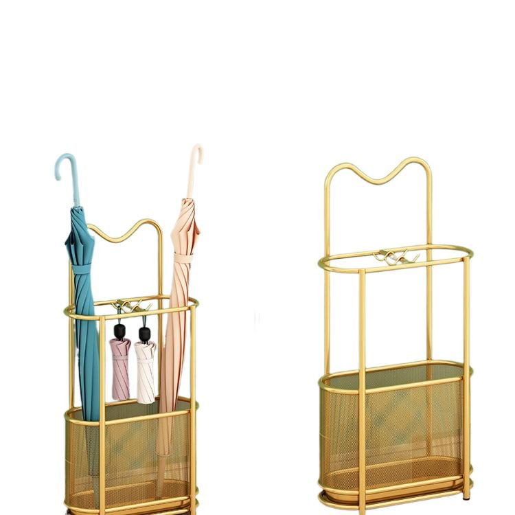 Elegant Wrought Iron Umbrella Stand with Drainage for Entryways