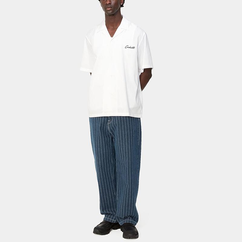 Carhartt WIP SS24 S/S Delray Shirt Loose Logo Embroidered Short Sleeve Shirt Unisex shirts White I031465-00A-XX