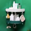 Étagères de salle de bain en plastique Organisateur Étagère d'angle à clipser Étagère d'angle de salle de bain Rangement de douche Support mural Support pour shampoing