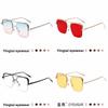 Half Frame Square Ocean Glasses With Pink Lenses For Fashionable Outdoor Wear
