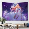 Violet Evergarden Anime Tapestry Girl Art Kawaii Aesthetic Wall Hanging for Teen Bedroom Dorm College Otaku Room Decor