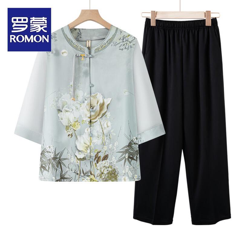 ROMON Women's Chinese Style Summer Short-Sleeve Shirt