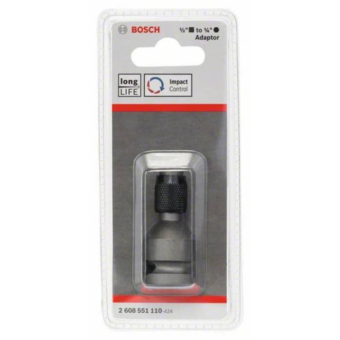 Adaptateur - bosch - 2608551110 - 1/2" carre - 1/4" hex - vendu à l'unité