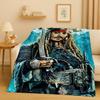 HD Sanrio Pirates of The Caribbean Jack Sparrow Johnny Depp Christmas Flannel Blanket,Soft Plush Throw for Home Bedroom Bed Sofa