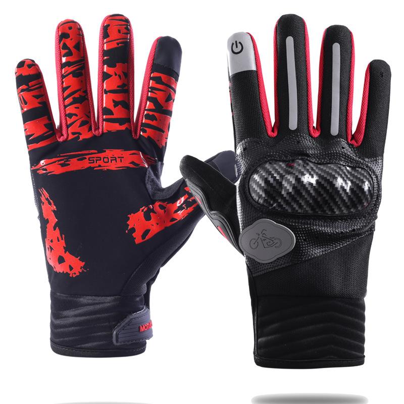 

Мотоциклетные перчатки с сенсорным экраном, всесезонные, противоударные one size fits all красный