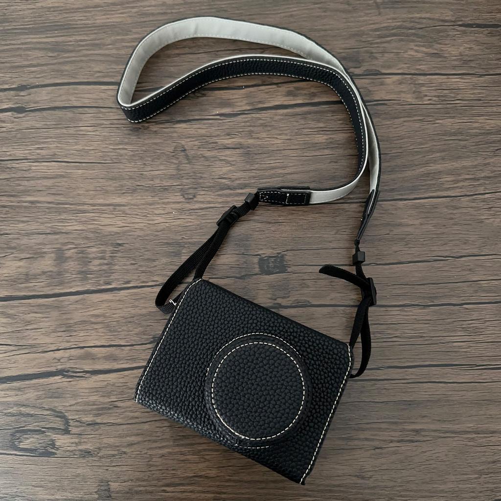 Portable Camera Protective Case Retro Full Camera Case Carry Bag Opening Bottom Design with Shoulder Strap Replacement for 0VI Camer