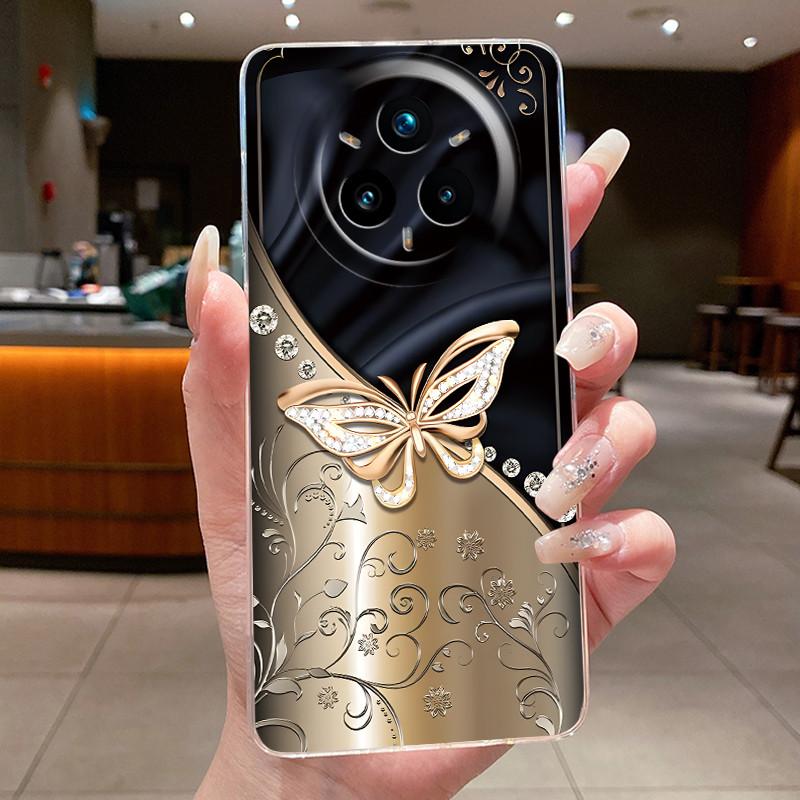 For Realme 14 Pro Plus 5G Case Luxury Flower Soft Slim TPU Phone Housing For Realme 14 Pro 14Pro+ Funda Transparent Back Covers