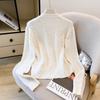 Autumn Winter New Arrival Solid Color Knitted Cardigan Women Bowknot Temperament Outerwear Twist Pattern Sweater Coat
