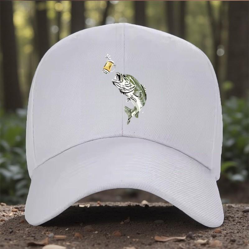 Fish Jumping For Beer Adjustable Baseball Cap Outdoor Casual Unisex Snapback Hat