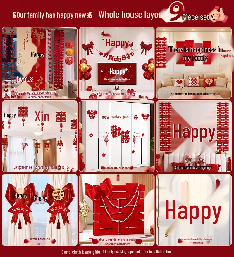 Bröllops vardagsrumsdekor: Bakgrundsvägg och soffgrupp med dubbel lycka