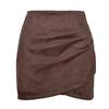 Solid Color Pleated Hip Hugging Skirt Women's Pure Color Ruffle Hip Skirt