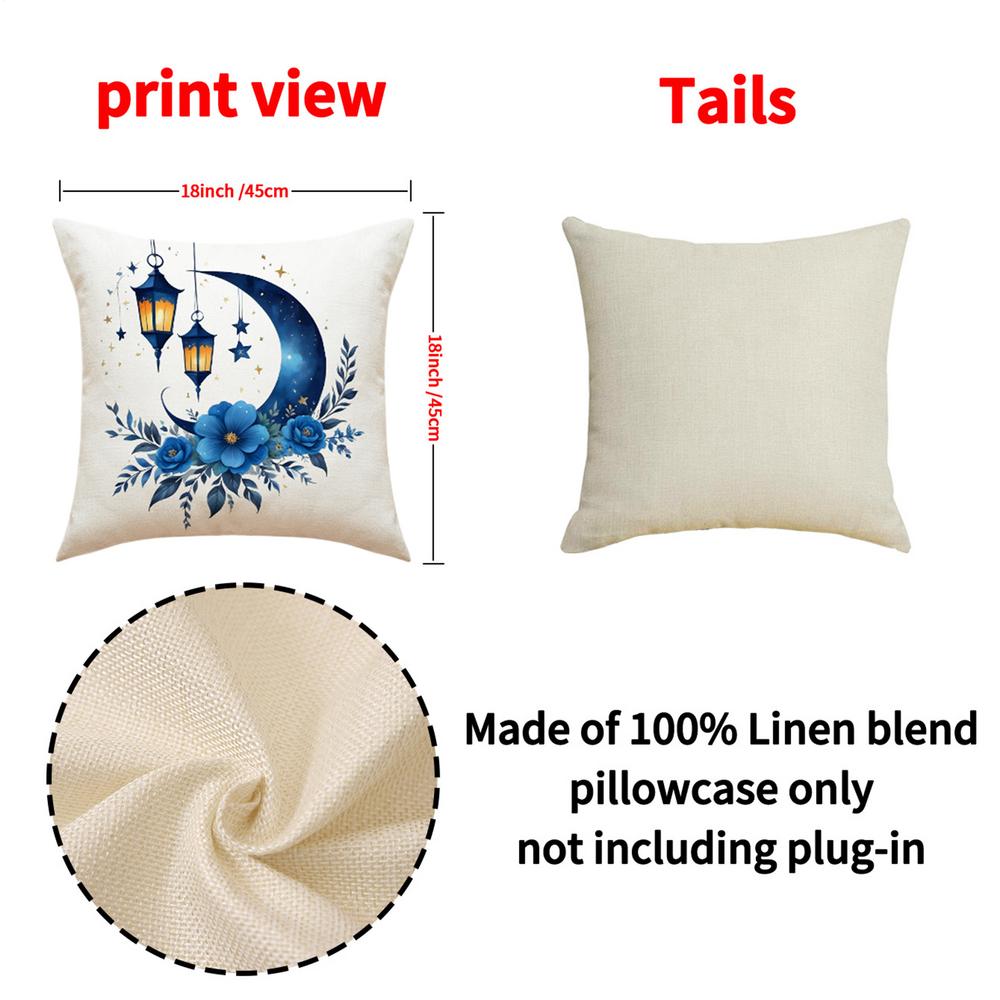 Eid Mubarak Pillowcase Decor for Home Sofa Cushion Cover Islamic Ramadan Kareem Decoration Mosque Muslim Pillow Cover Gifts