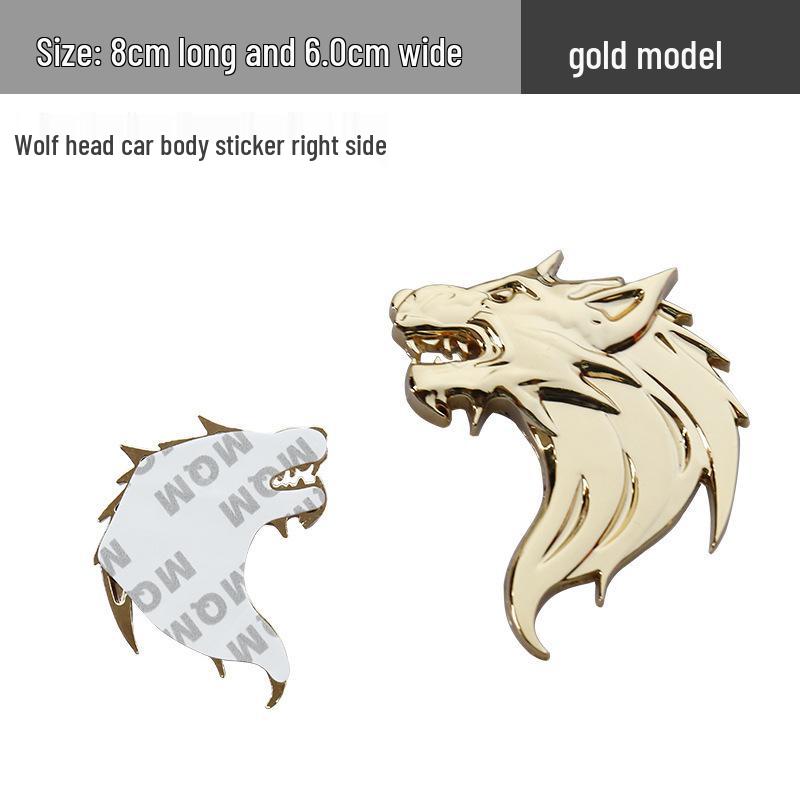Wolf Head Metal Car Badge: Personalized Sticker & Logo