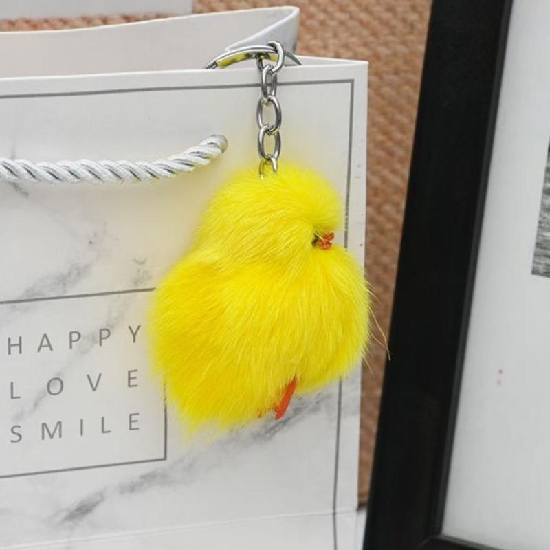 Creative And Cute Chicken Plush Car Keychain Pendant Women'S Bag Pendant Cut Keychain Best Friend Gift