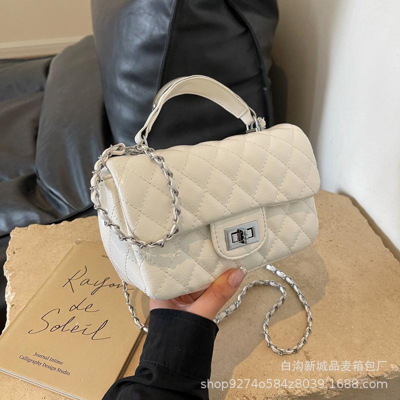 French niche fashion diamond chain, small fragrant style fashion portable small bag women's 2025 new temperament messenger bag
