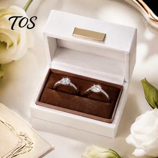 Jewelry Box for Engagement Faux Leather Ring Box, Soft Velvet Lining Flip Top Storage Lined Gift Case, Decorative Holder And Wedding Proposal Elegant