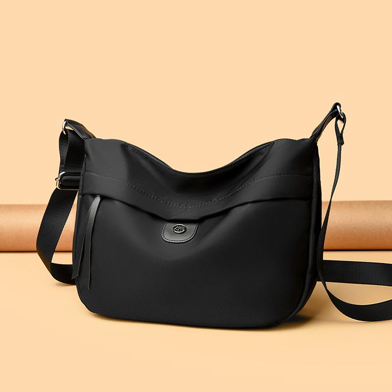 Solid Color Large Capacity Nylon Bag Women's Shoulder Crossbody Bag Mother Bag