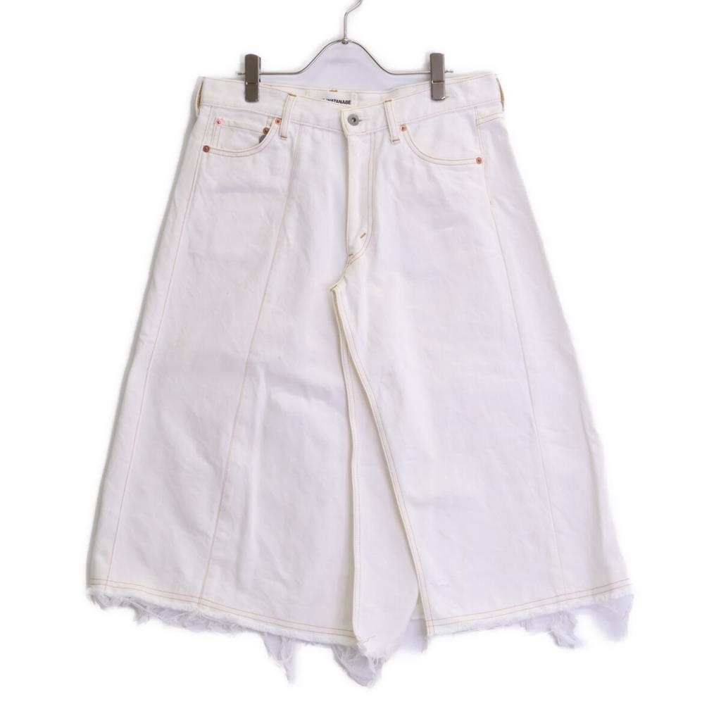 COMMEdesGARCONS JUNYA WATANABE XF-S010 AD2020 Wrap Skirt Denim Long Cut-off Skirt XS whiteUsed