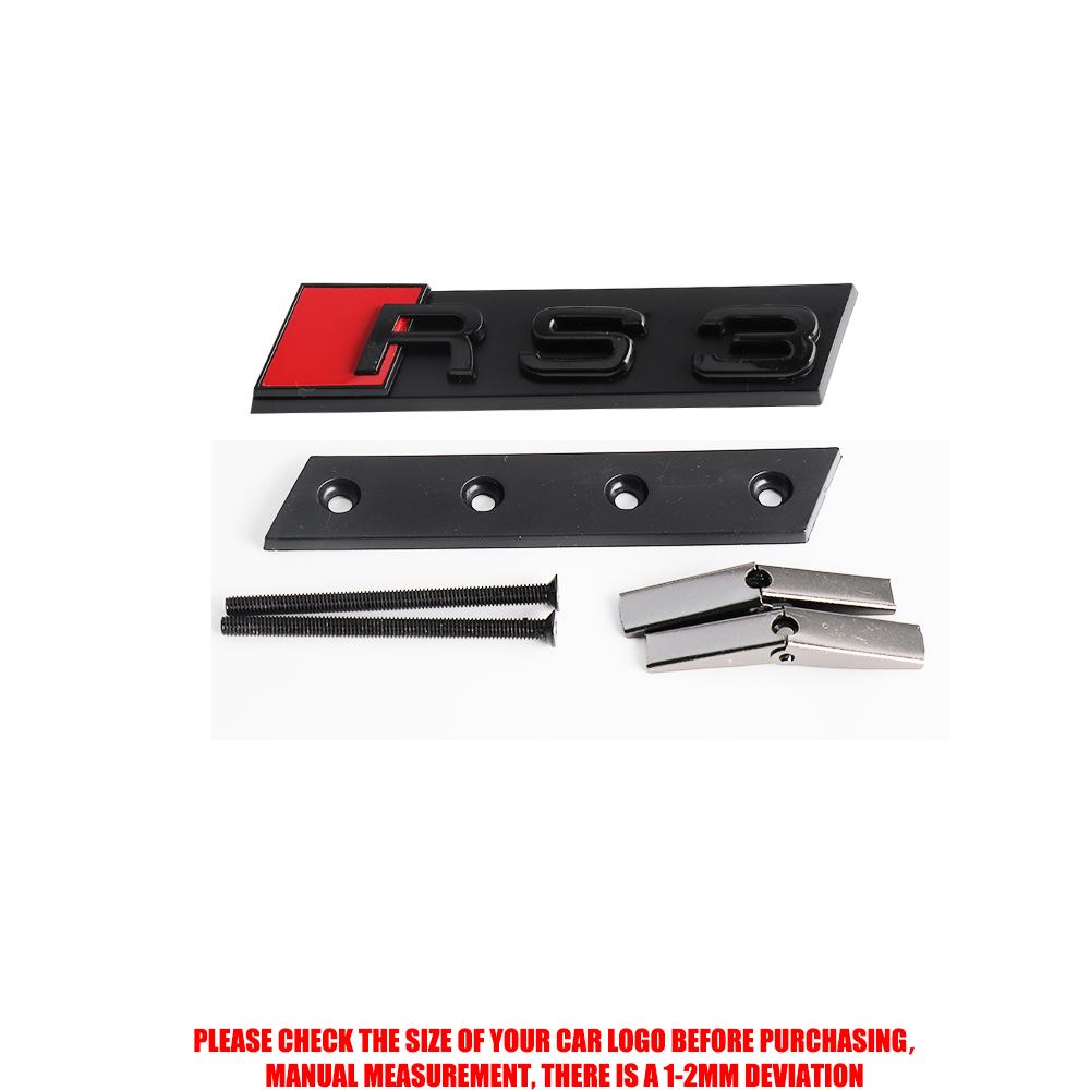 3D RS3 RS4 RS5 RS6 RS7 RS8 Badge Car Front Grille Emblem Auto Accessories For Audi Sline Quattro RS S TT A1 A2 A3 A4 A5 A6 A7 A8