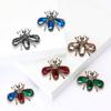Stylish Luxury Glass Bee Brooches for Women Unisex Rhinestone Insect Pins Event Party Backpack Decoration Clothes Accessories