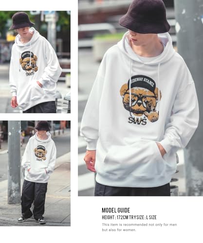 [IMPROVES] [SIDEWAYSTANCE] Cheese Bear Fleece Pullover Hoodie