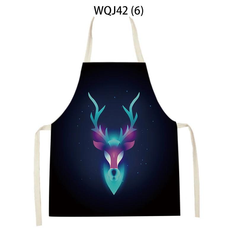 Animal Dog Bear Deer Pattern Kitchen Aprons for Adult Kids Linen Bib Home Cleaning Apron Butterfly Pattern Cooking Baking Aprons