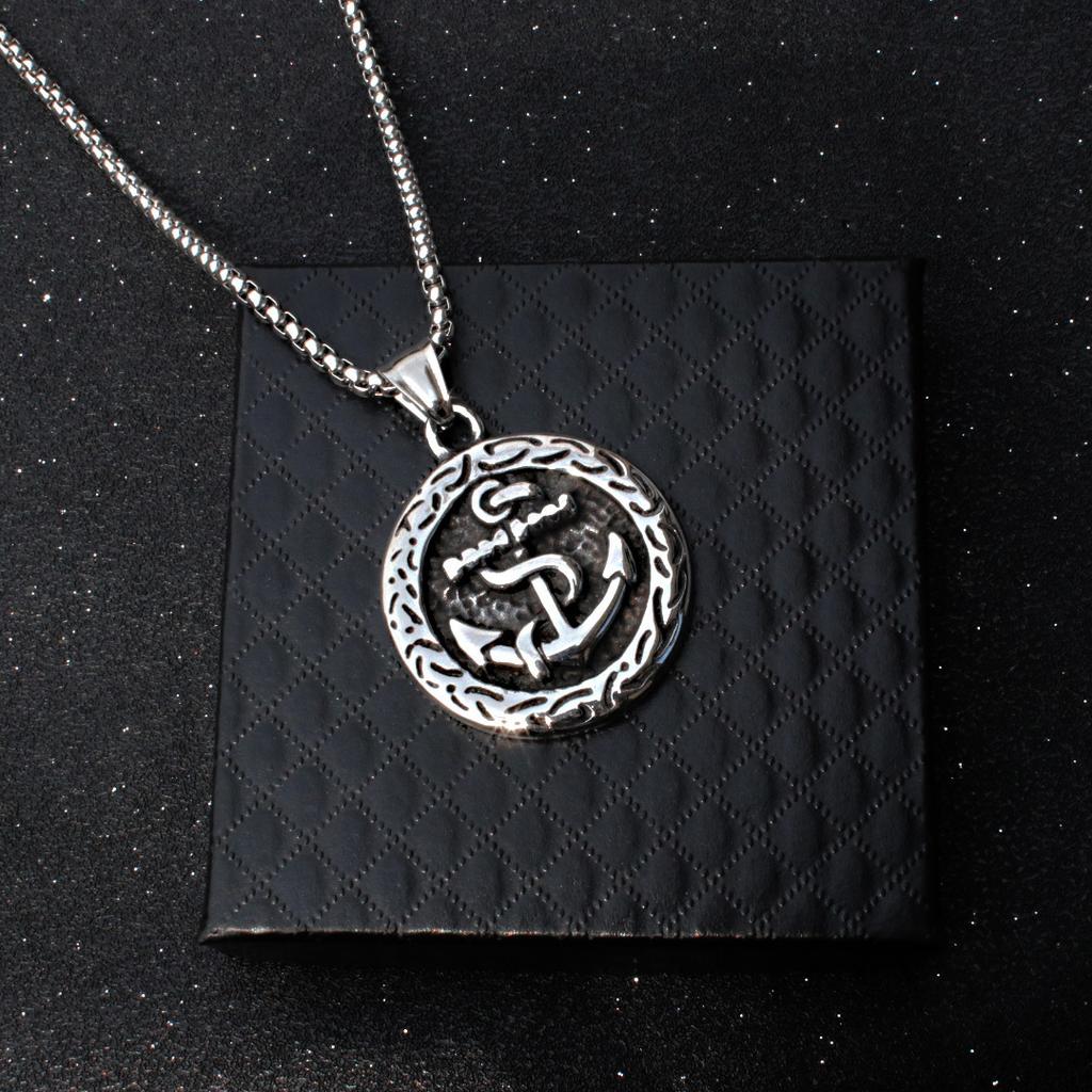 European and American Naval Style Jewelry Ship Anchor Men's Pendant Necklace ,A Gift for My Boyfriend
