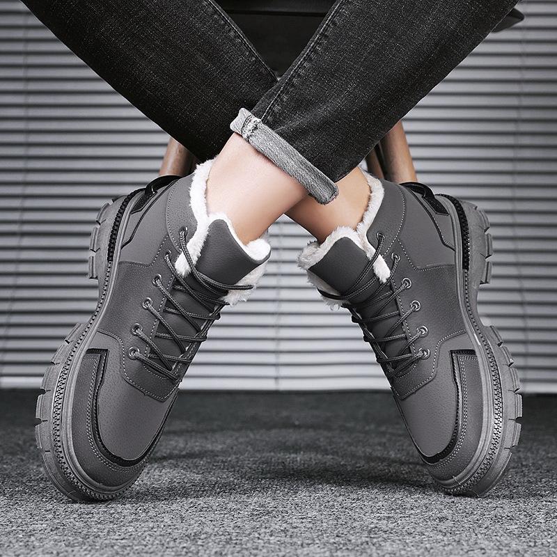 Fashion Men Boots Men's Winter Shoes Fashion Snow Boots Shoes Plus Size Winter Sneakers Ankle Men Shoes Winter Boots Black Blue Footwear