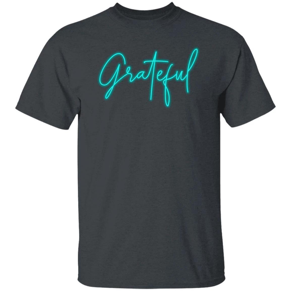 Grateful Unisex Tshirt Thanksgiving faith Blessed and grateful Black Dark Heathe S
