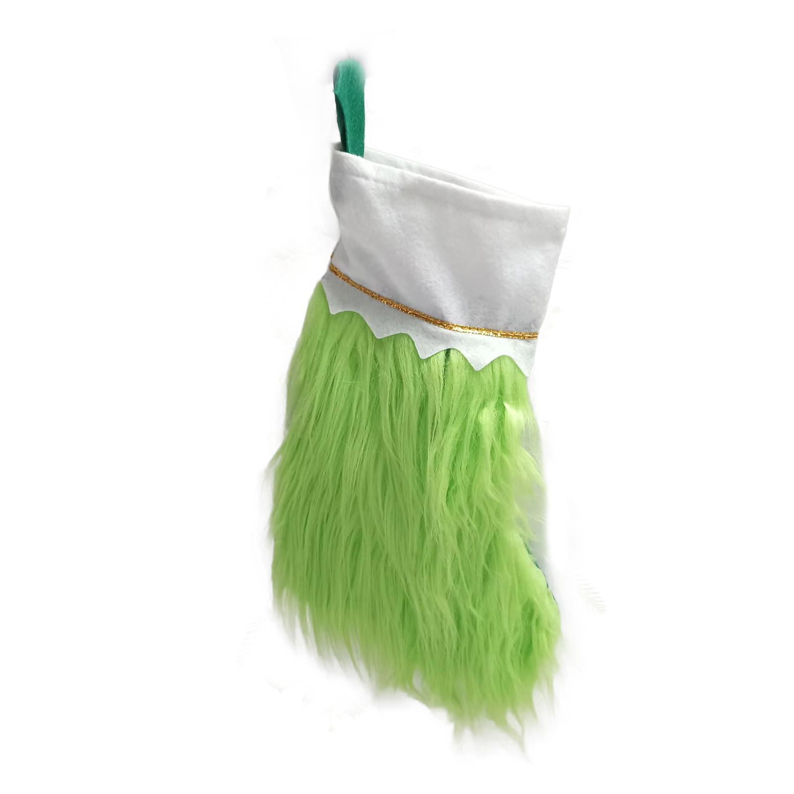 

Мохнатые рождественские носки со сладостями, украшения для внутренних лестниц зелёный