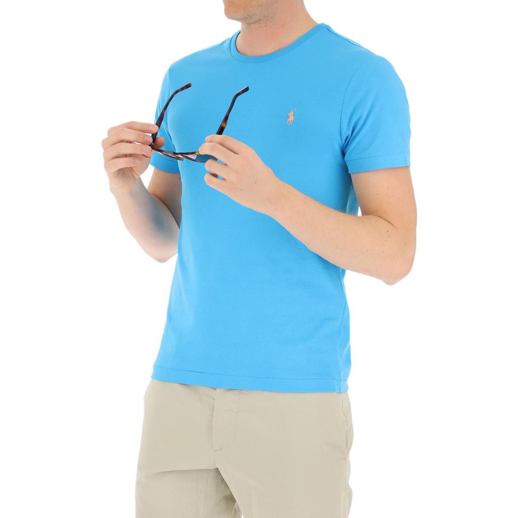 Polo Ralph Lauren Embroidered Logo Crew Neck Short Sleeve T-Shirt Men Tops Light-Blue 710671438-217