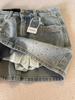 Retro Hellblaue Strass-Denim-Miniröckchen - Schlankmachend Hohe Taille A-Linie Bodycon für Sommer 2026