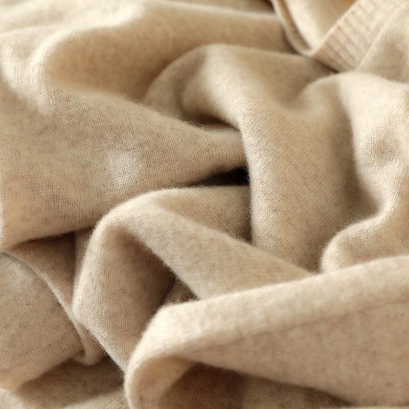 Women's Pure Wool Mid-Length Knit Skirt and Dress, Rolled Hem, Round Neck, Solid Color - Perfect for Autumn and Winter.