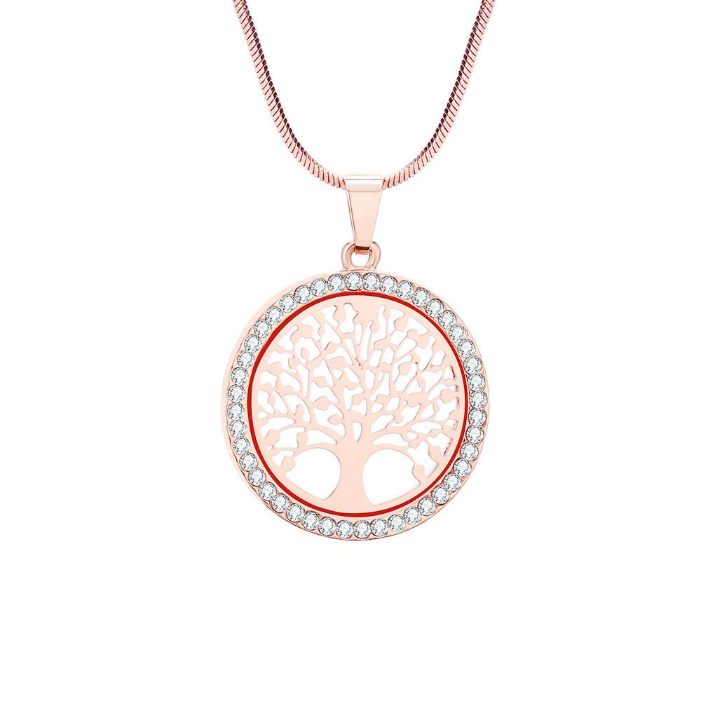 Trendy European and American Tree of Life Pendant Necklace - Fashionable Hollow Peace Tree Design