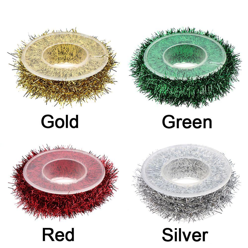 Rattan Christmas Tree Ornament Party Decor Garland Tinsel Gold Silver Wire Gift Wrapping Ribbon