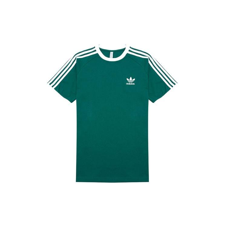 Men s adidas originals 3-Stripes Tee Casual Round Neck Loose Logo Stripe Short Sleeve Green HE9546 XS