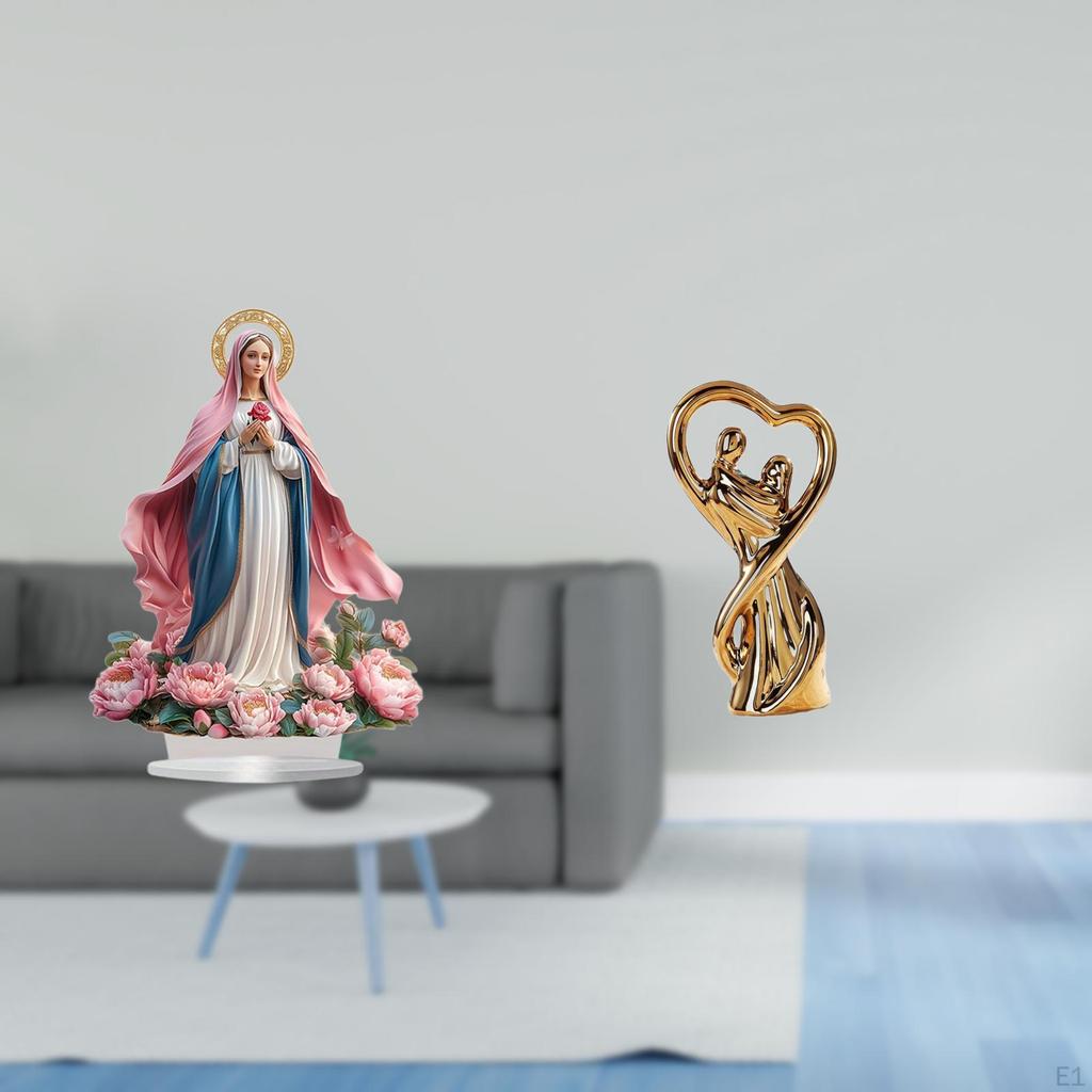 Nativity Scene Sculpture Standing Couple Figurine Acrylic Table Ornament Modern Art Statue with