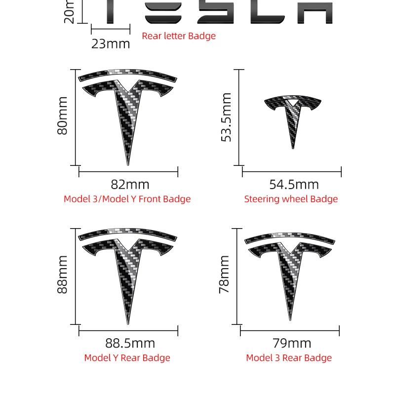 1 pièce ABS Emblème Capot Voiture Logo Capot Avant Badge Coffre Arrière Couvercle Volant Pour Tesla Modèle 3 Modèle Y Accessoires Auto