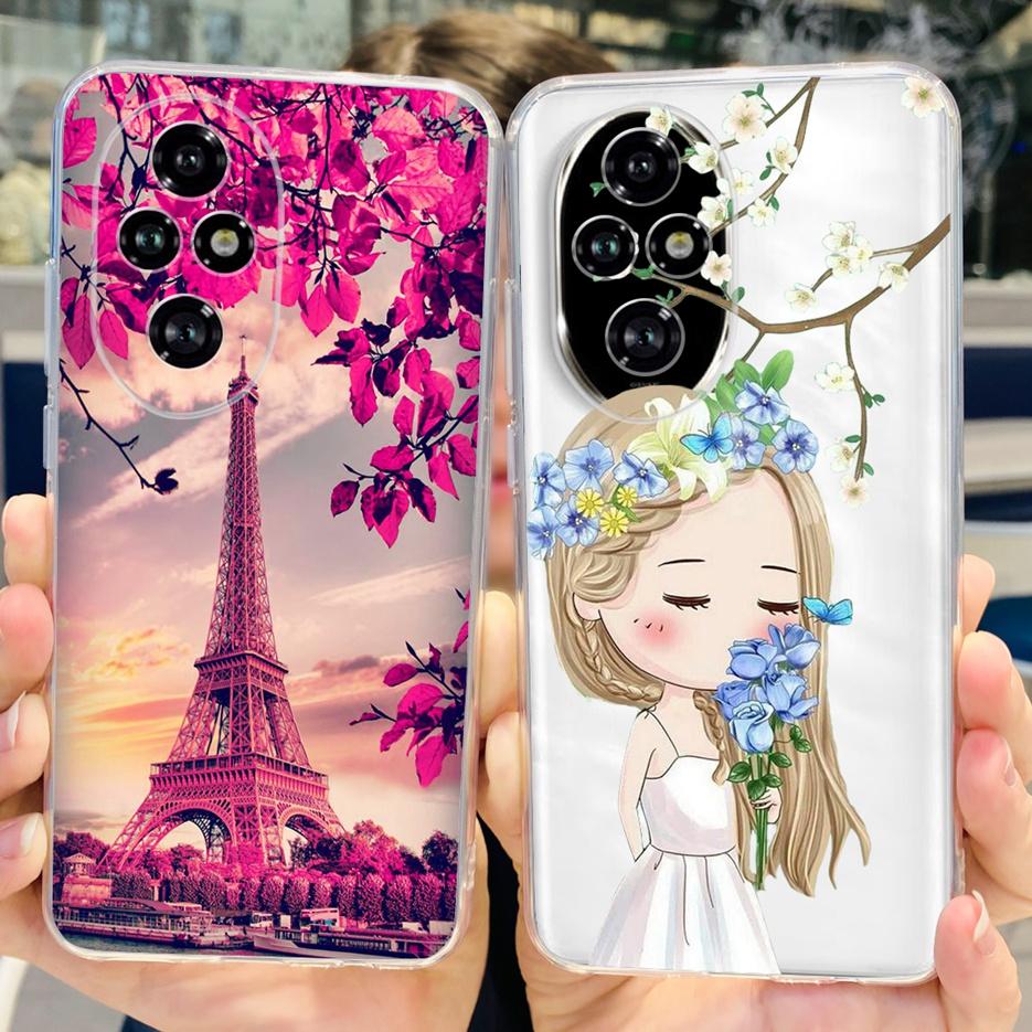 For Honor 200 Pro Case ELP-AN00 Cute Cat Painted Cover Clear Silicone Phone Case For Honor 200 Lite Honor200 Pro Soft TPU Fundas