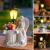 Solar Angel Ornaments Resin Outdoor Decorative LED Lights Warm Glow Ornament for Courtyards