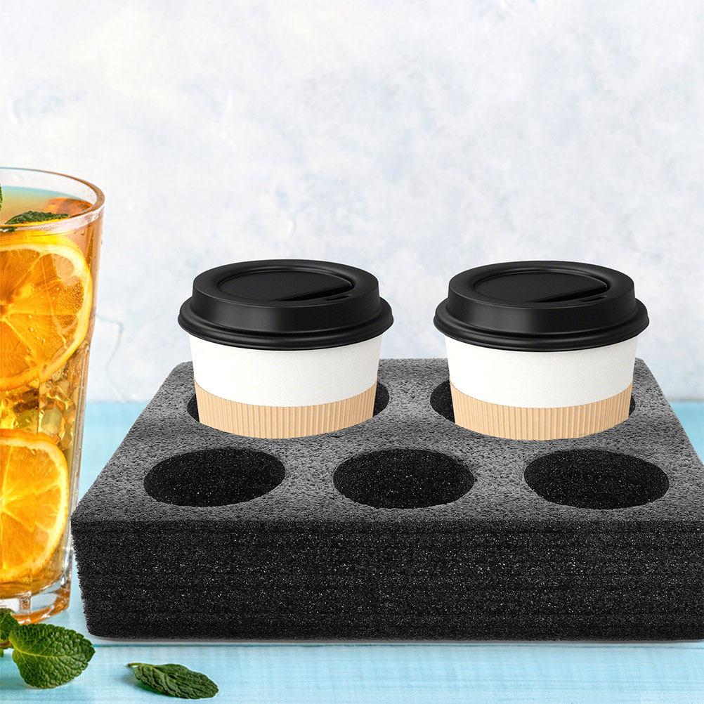 2 st Multi-håls mugghållare bricka Stabil EPE-skum dryckeshållare för restauranger caféer leveransservice mjölkte kaffe läsk