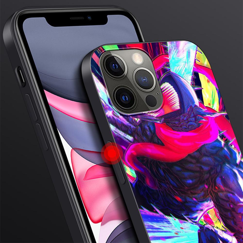 Pouzdro Chainsaw Man Anime pro Apple iPhone 14 11 13 Mini 12 Pro Max XR 7 8 + SE 2020 XS 6 6s Plus 5 5s Černý silikonový kryt na telefon