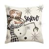 New Model Snowman Print Linen Super Soft Christmas Theme Sofa Pillow Cover Cushion Cover