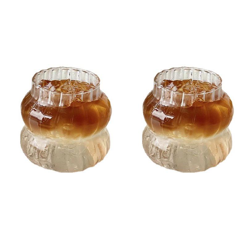 1/2pcs Clear Glass Cup Creative Ins Exquisite Heat-resistant Tumbler Tea Juice Milk Coffee Mug Home Office Cocktail Beer Glasses