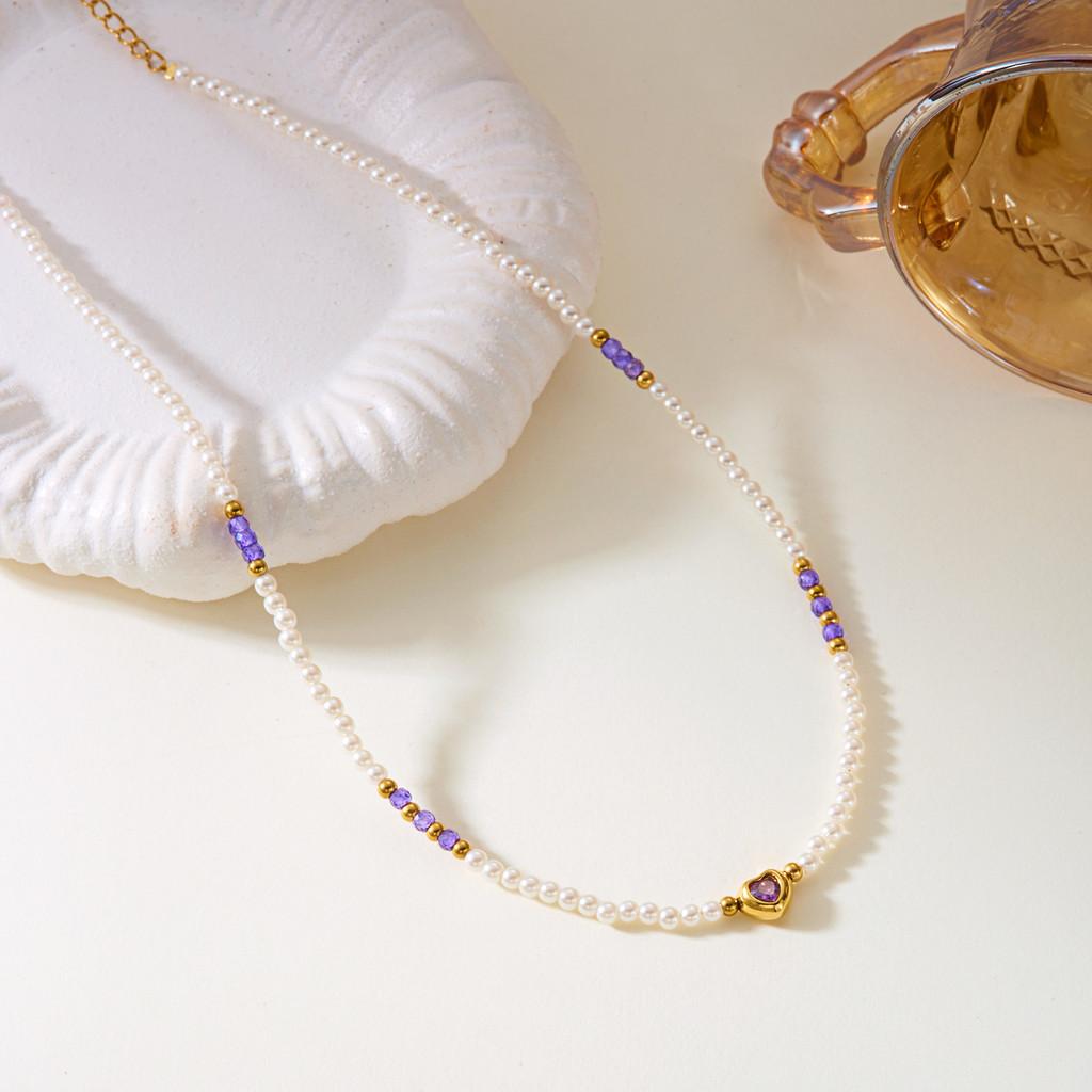 Stainless Steel Sunflower Necklace With Natural Turquoise Beads For Women