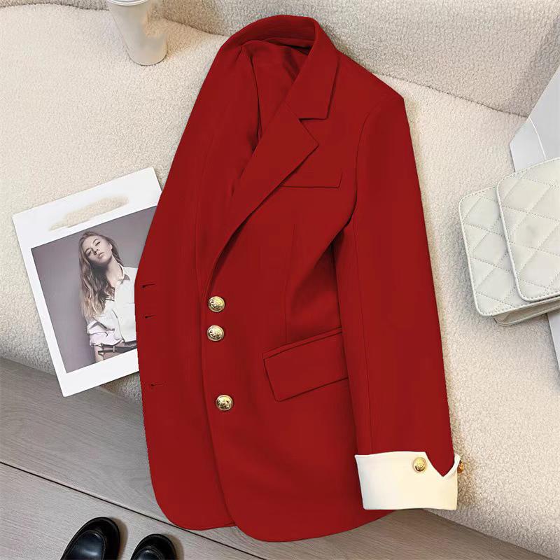 Damenmantel Elegant Sportlich Lässiger Blazer Koreanische Mode Jacke Frühling Herbst Büro Damenmantel