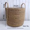 Rattan Woven Flower Basket for Home and Balcony Decor with Green Plants